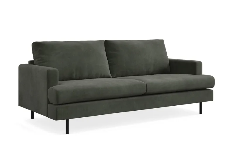 Menard Compact 3-seters Manchestersofa - Mørk grønn - Møbler - Sofaer - Sofa 3 seter