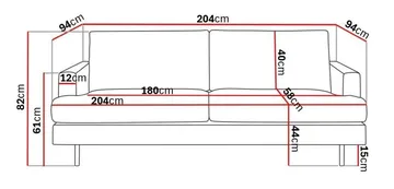 Menard Compact 3-seters Manchestersofa - Mørk grønn - Møbler - Sofaer - Sofa 3 seter