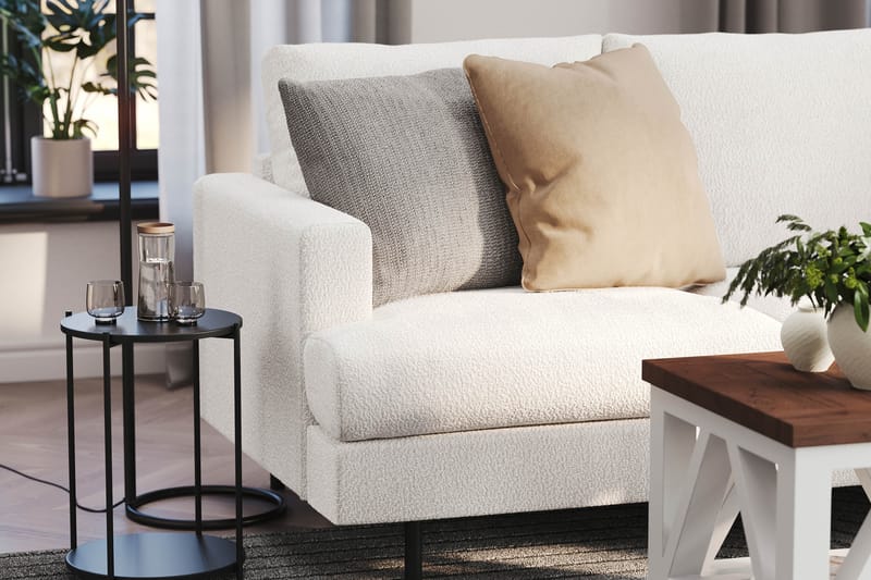 Menard Compact 3-seters Sofa i Bouclé - Hvit - Møbler - Sofaer - Sofa 3 seter