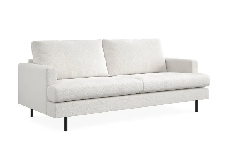 Menard Compact 3-seters Sofa i Bouclé - Hvit - Møbler - Sofaer - Sofa 3 seter