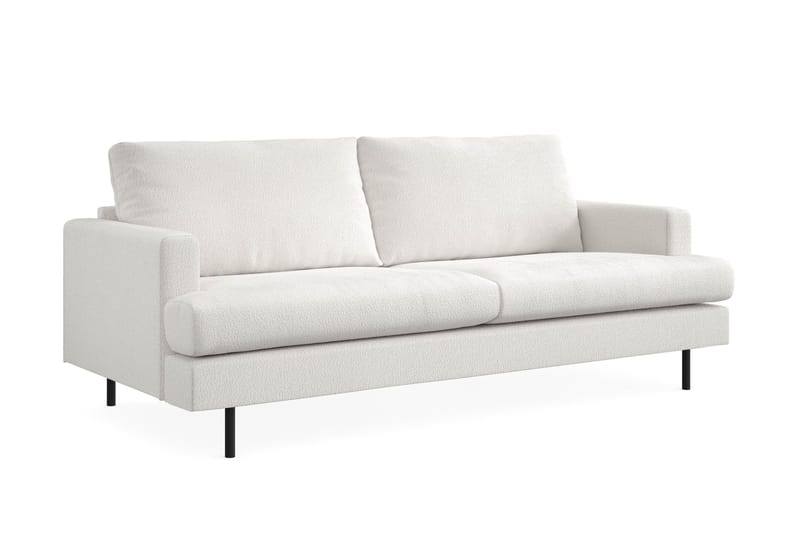 Menard Compact 3-seters Sofa i Bouclé - Hvit - Møbler - Sofaer - Sofa 3 seter