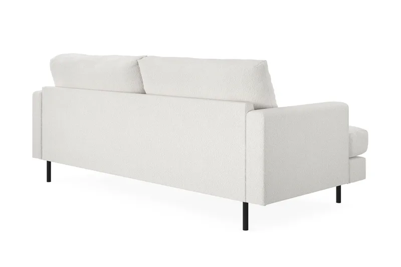 Menard Compact 3-seters Sofa i Bouclé - Hvit - Møbler - Sofaer - Sofa 3 seter