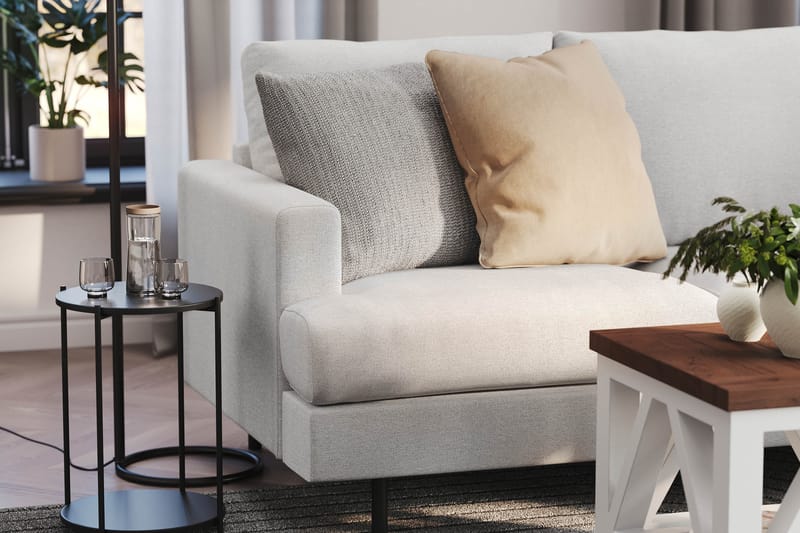 Menard Compact 3-seters Stoffsofa - Lys grå - Møbler - Sofaer - Sofa 3 seter