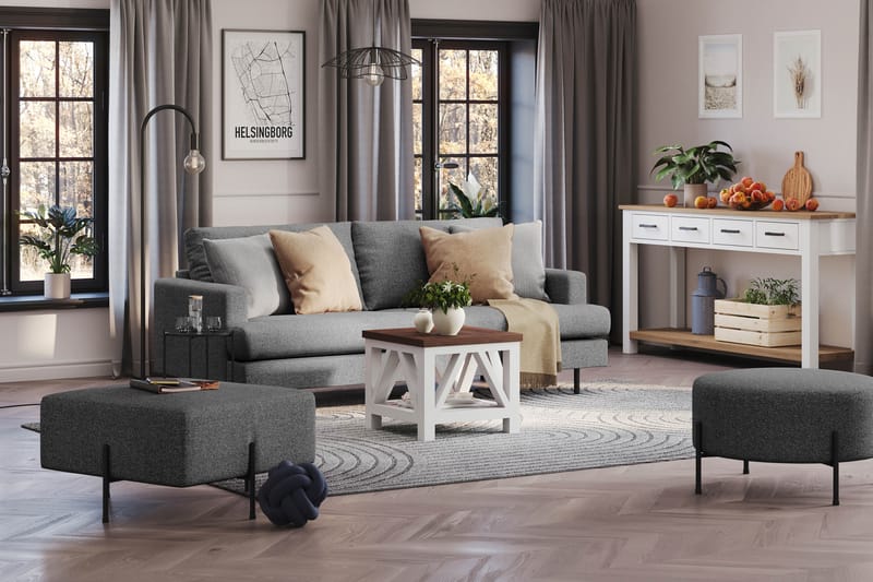 Menard Compact 3-seters Stoffsofa - Mørk grå - Møbler - Sofaer - Sofa 3 seter