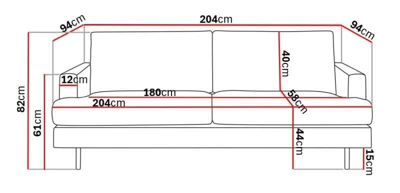 Menard Compact 3-seters Stoffsofa - Mørk grå - Møbler - Sofaer - Sofa 3 seter