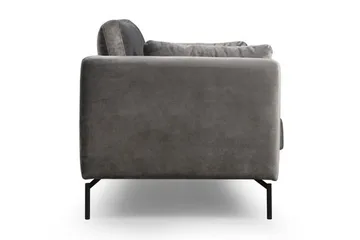 Mezonzo 2-seter Fløyelssofa 177 cm med Smale Armlener - Grå - Møbler - Sofaer - 2 seter sofa