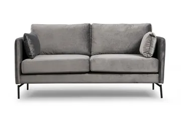 Mezonzo 2-seter Fløyelssofa 177 cm med Smale Armlener - Grå - Møbler - Sofaer - 2 seter sofa