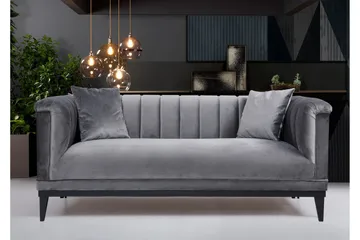 Mezonzo 2-seter Fløyelssofa 190 cm med Kanalsydd Rygg - Grå - Møbler - Sofaer - 2 seter sofa
