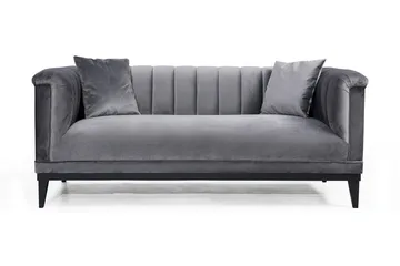 Mezonzo 2-seter Fløyelssofa 190 cm med Kanalsydd Rygg - Grå - Møbler - Sofaer - 2 seter sofa
