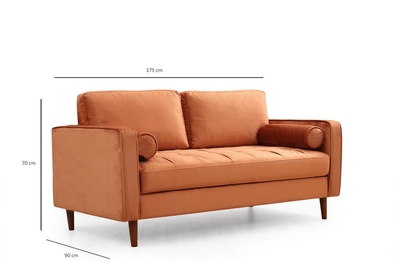 Mirrilnesh Sofa 2-seters - Oransje - 2 seter sofa