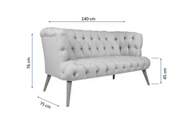 Monroew 2-seters Sofa - Grå/Natur - Møbler - Sofaer - 2 seter sofa