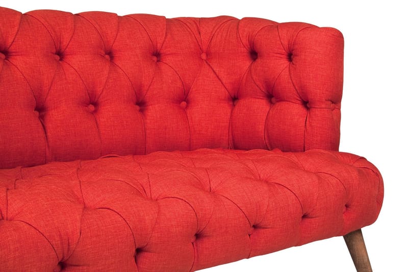 Monroew 2-seters Sofa - Rød/Natur - 2 seter sofa