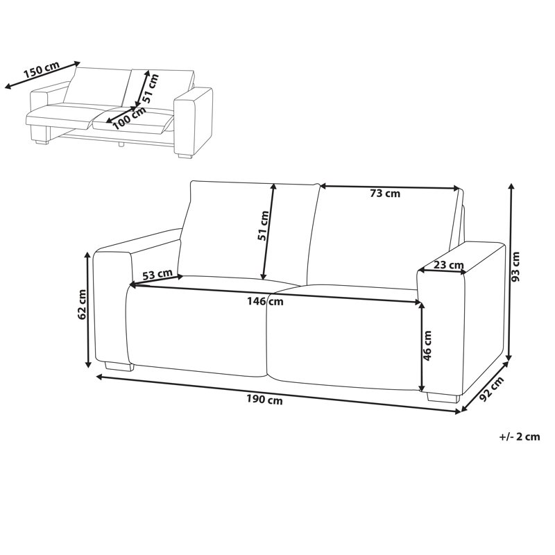 2-seters sofa Nukari - Grå - Møbler - Sofaer - Reclinersofaer - 2 seters kinosofa & reclinersofa