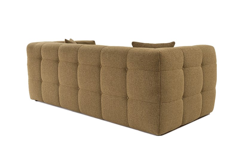 Octavian 2-seter Sofa med Knappet Kubisk i Bouclé - Brun - Møbler - Sofaer - 2 seter sofa