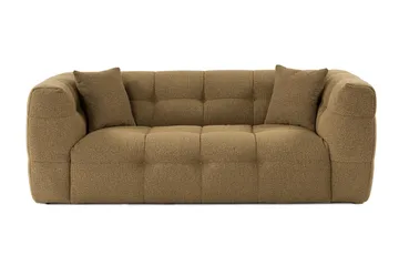 Octavian 2-seter Sofa med Knappet Kubisk i Bouclé - Brun - Møbler - Sofaer - 2 seter sofa