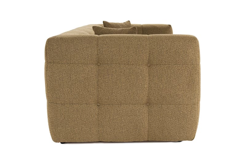 Octavian 2-seter Sofa med Knappet Kubisk i Bouclé - Brun - Møbler - Sofaer - 2 seter sofa