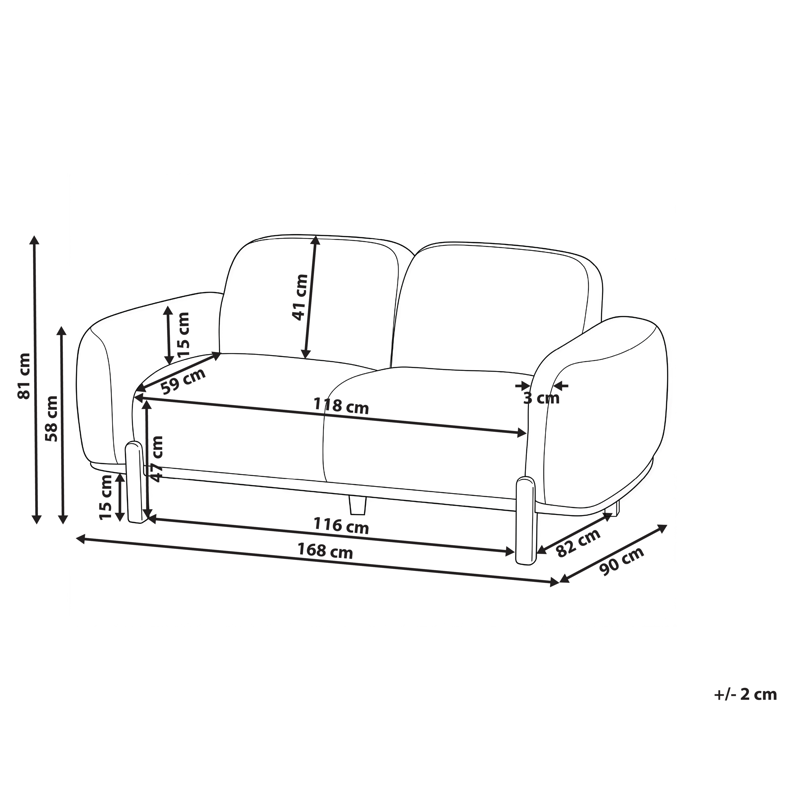 2-seters sofa Odnes i bouclé - Beige - Møbler - Sofaer - 2 seter sofa