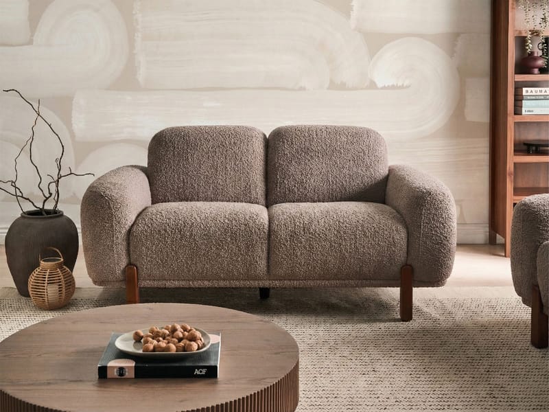 2-seters sofa Odnes i bouclé - Beige - Møbler - Sofaer - 2 seter sofa