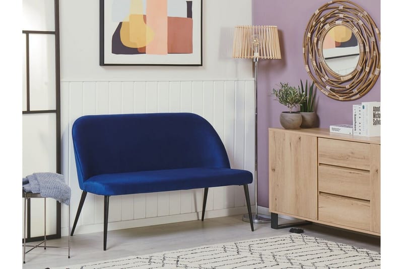 Osbyn 2-seters Sofa - Fløyel/Blå - Møbler - Sofaer - Kjøkkensofaer