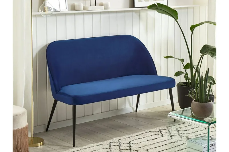 Osbyn 2-seters Sofa - Fløyel/Blå - Møbler - Sofaer - Kjøkkensofaer