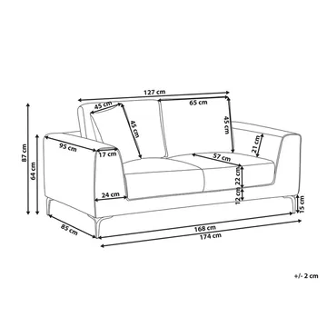 2-seters sofa Reinen - Hvit, Svart - Møbler - Sofaer - 2 seter sofa