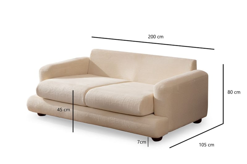 Relento Sofa 2-seter - Beige - 2 seter sofa