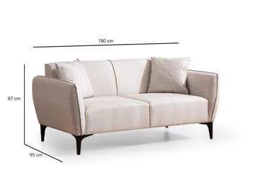 Rossland Sofa 2-seters - Hvit - Møbler - Sofaer - 2 seter sofa
