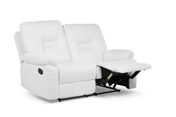 Rovik 2-seter Dyp Reclinersofa 146 cm i Kunstlær - Hvit - Møbler - Sofaer - 2 seter sofa