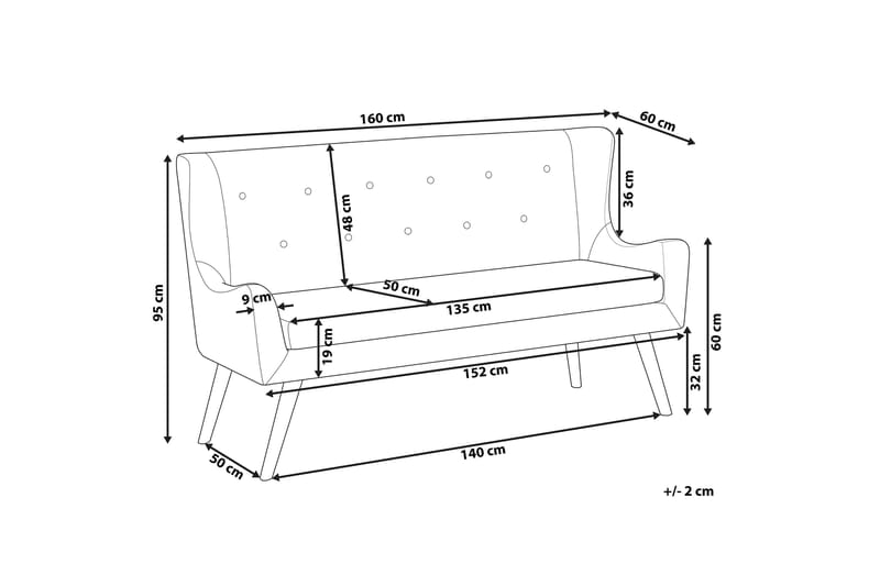 Skibby 2-seters Sofa - Svart - Møbler - Sofaer - 2 seter sofa