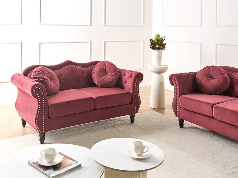 2-seters sofa Skien - Mørkerød - Møbler - Sofaer - 2 seter sofa