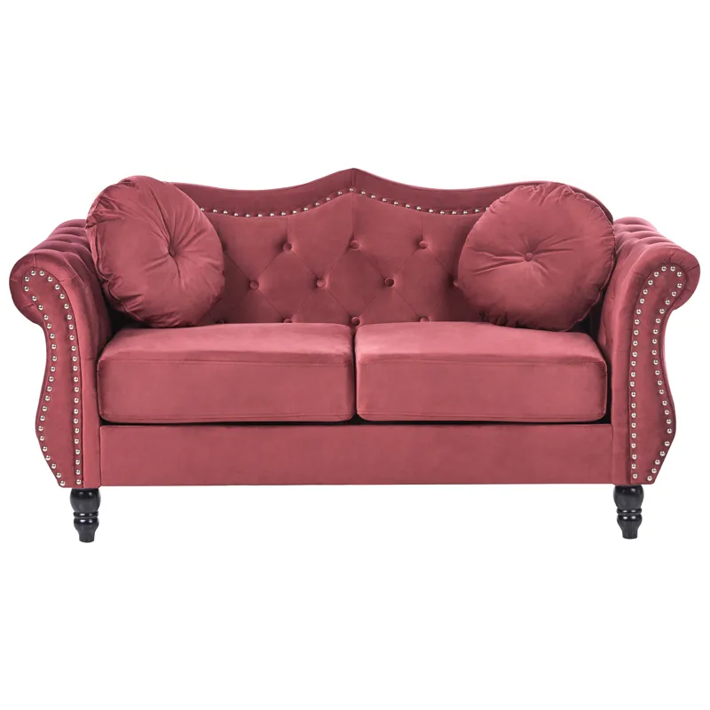 2-seters sofa Skien, Mørkerød