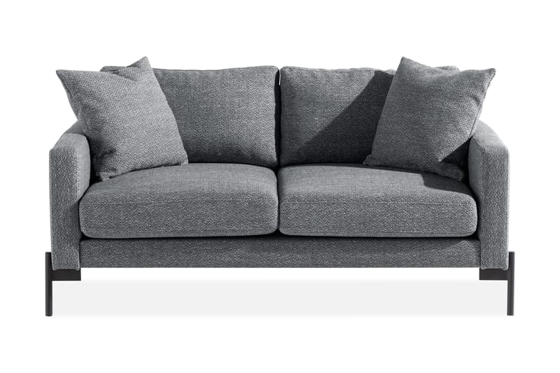 Skonsam 2-seters Sofa med Pynteputer - Mørkegrå - 2 seter sofa