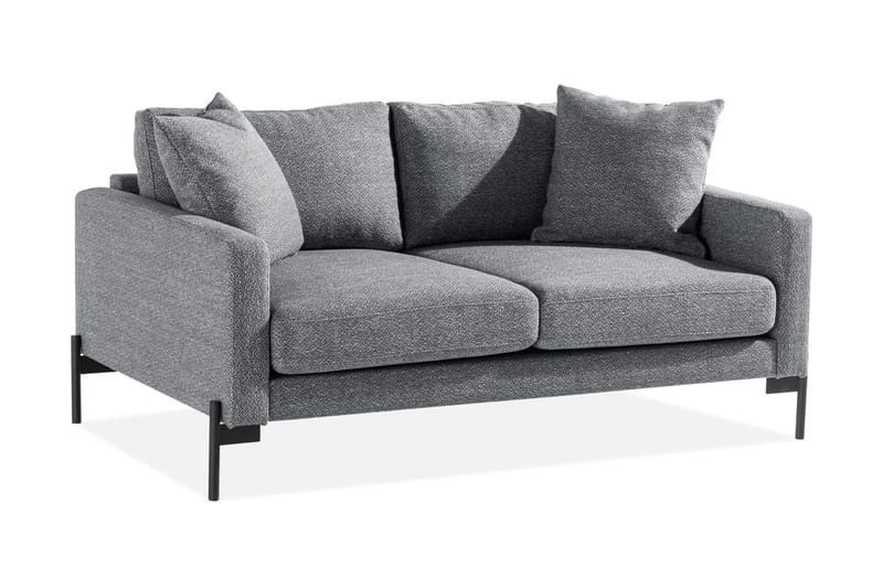 Skonsam 2-seters Sofa med Pynteputer - Mørkegrå - 2 seter sofa