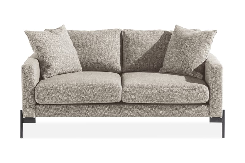 Skonsam 2-seters Sofa med Pynteputer - Beige - 2 seter sofa