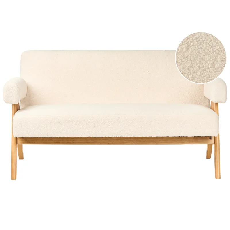 2-seters sofa Tamre, Off-white, lysebrun