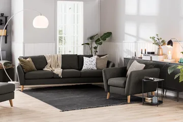Trend 2-seters Stoffsofa - Svart - Møbler - Sofaer - 2 seter sofa