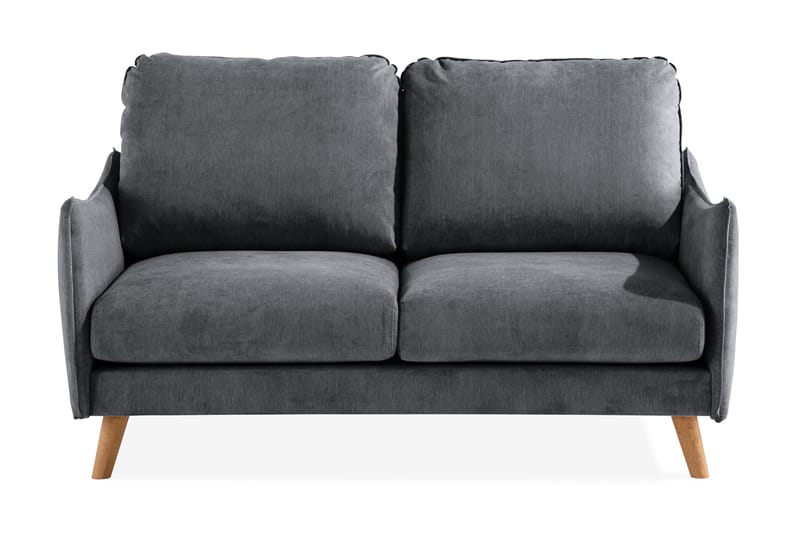 Trend Lyx 2-seter Sofa - Mørkegrå/Eik - 2 seter sofa