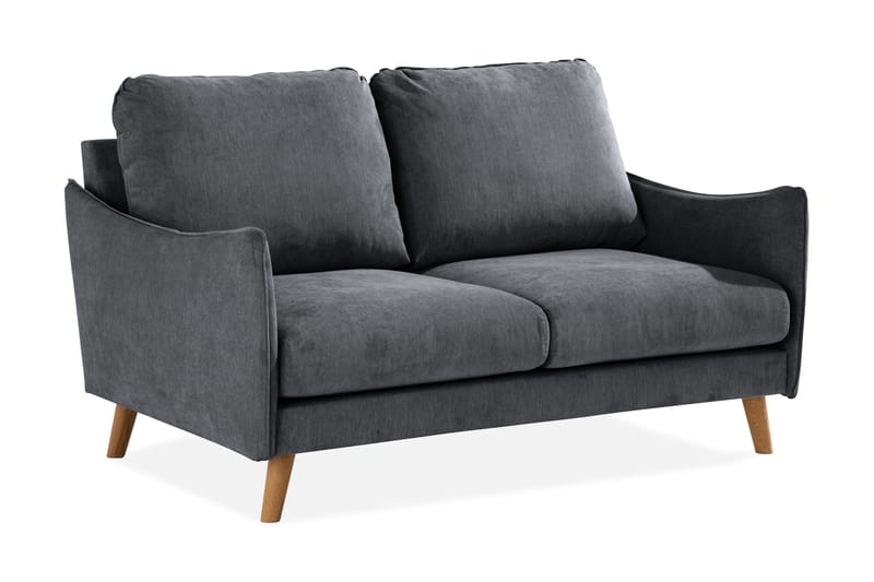 Trend Lyx 2-seter Sofa - Mørkegrå/Eik - 2 seter sofa