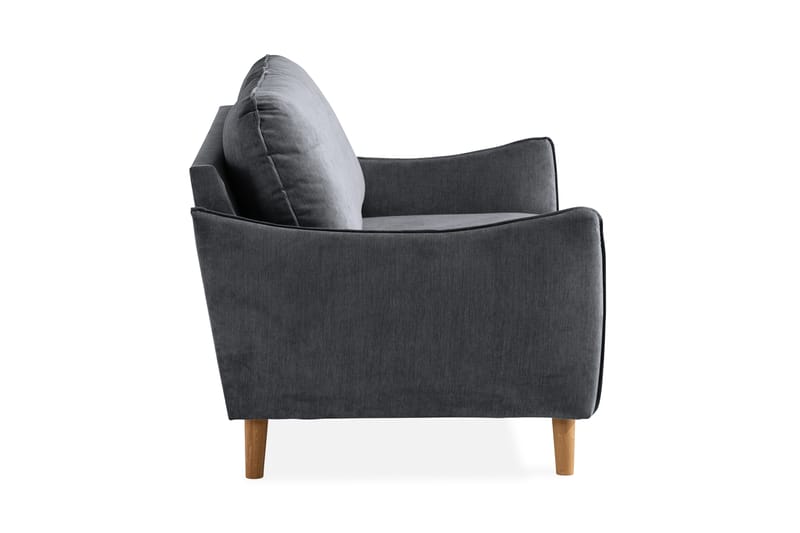 Trend Lyx 2-seter Sofa - Mørkegrå/Eik - 2 seter sofa