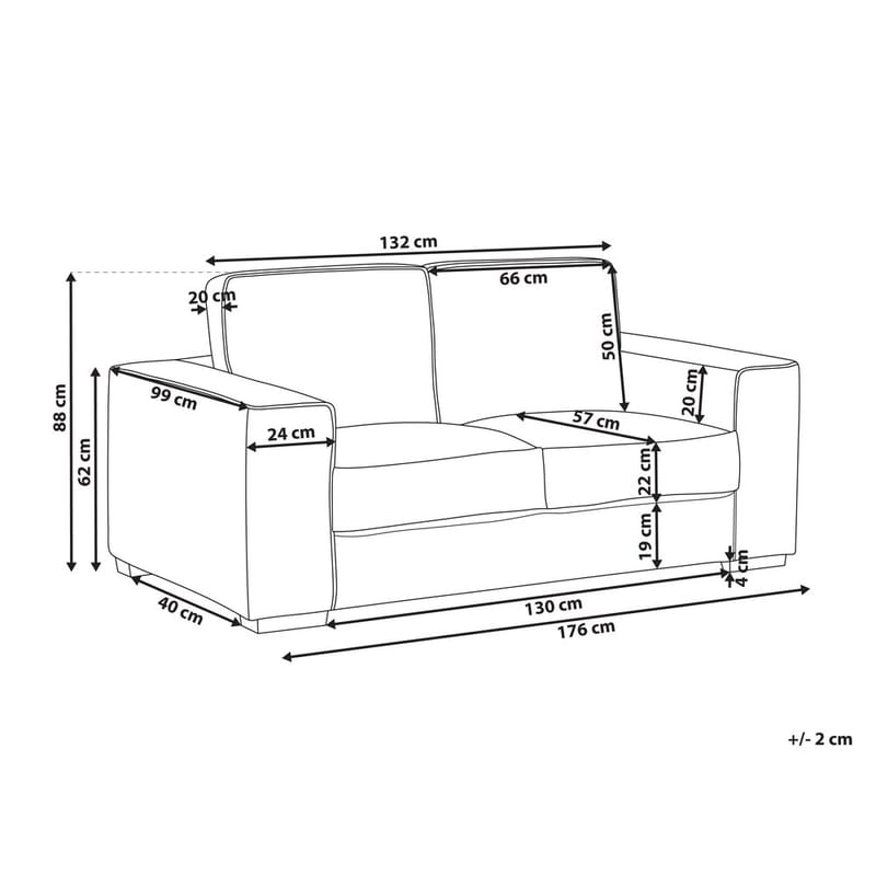 2-seters sofa Vikran - Brun, Svart - Møbler - Sofaer - 2 seter sofa
