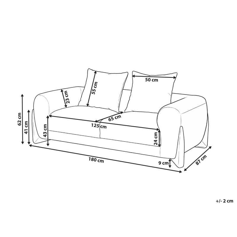 2-seters sofa Vinliden - Hvit - Møbler - Sofaer - 2 seter sofa
