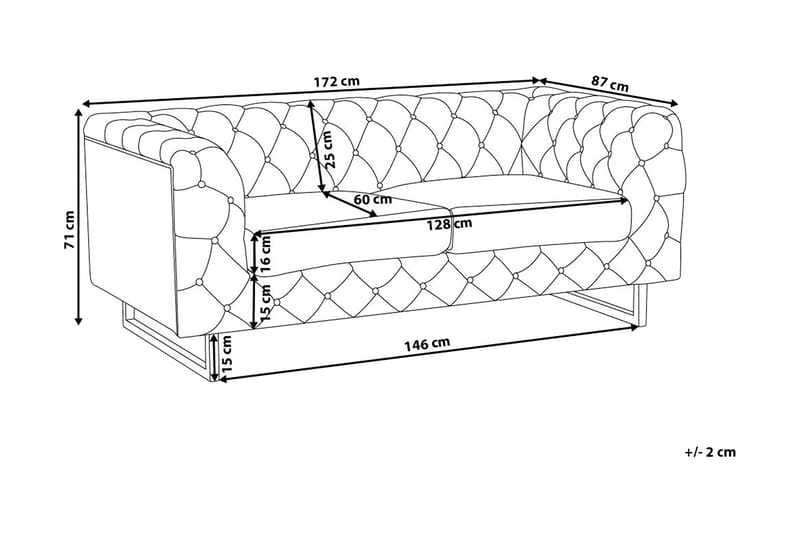 Vissland Sofa 2-Seter - Svart - 2 seter sofa