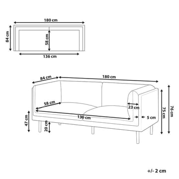 2-seters sofa Vorgod - Hvit, brun, svart - Møbler - Sofaer - 2 seter sofa
