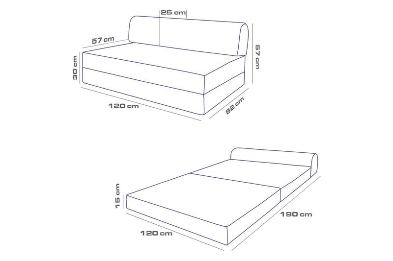 2-seters sovesofa Magaria Lys Grå - Lysegrå - Møbler - Sofaer - Sovesofaer