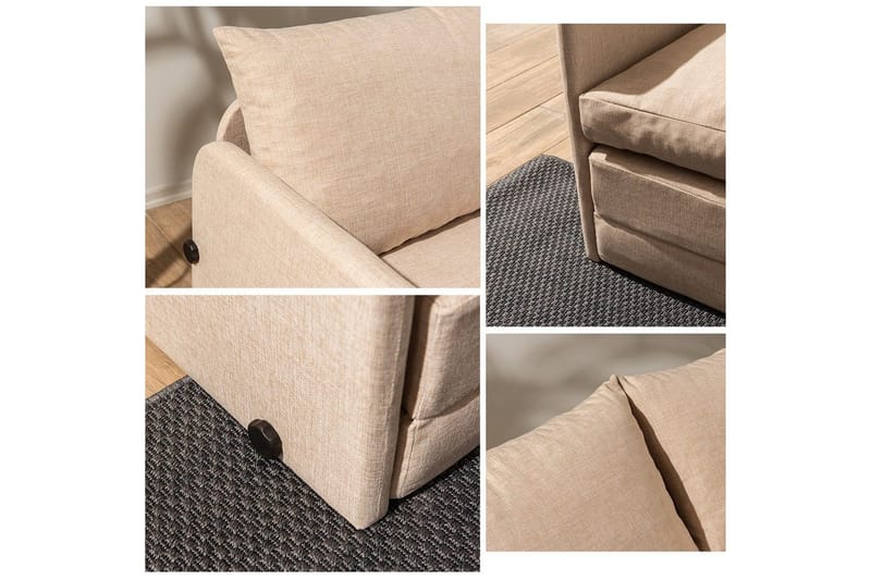2-seters sovesofa Rubby (128 x 70 x 66 cm) Beige - Beige - Møbler - Sofaer - Sovesofaer