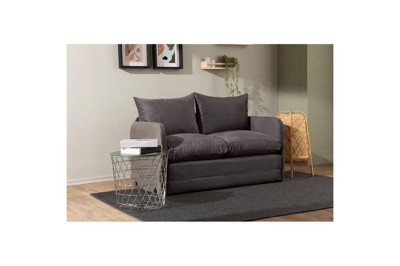 2-seters sovesofa Rubby (128 x 70 x 66 cm) Grå - Grå - Møbler - Sofaer - Sovesofaer