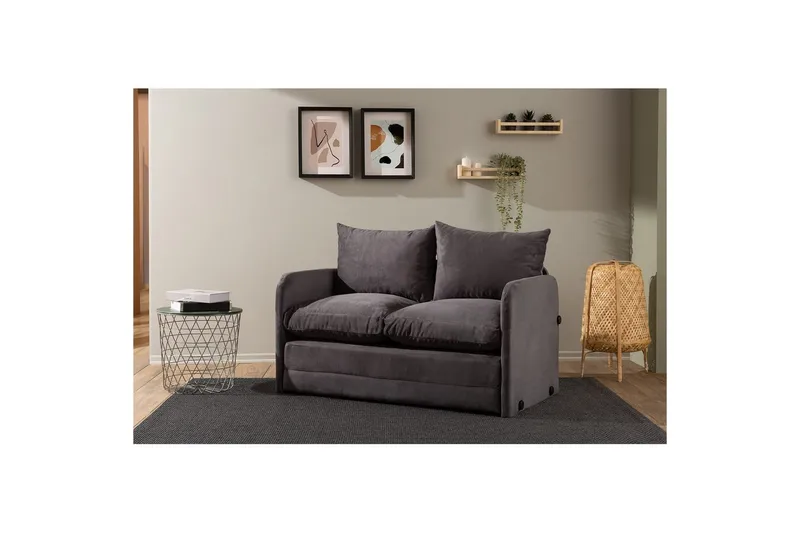 2-seters sovesofa Rubby (128 x 70 x 66 cm) Grå - Grå - Møbler - Sofaer - Sovesofaer