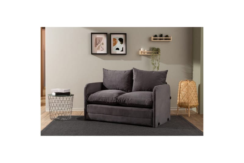 2-seters sovesofa Rubby (128 x 70 x 66 cm) Grå - Grå - Møbler - Sofaer - Sovesofaer