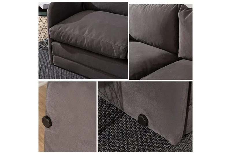 2-seters sovesofa Rubby (128 x 70 x 66 cm) Grå - Grå - Møbler - Sofaer - Sovesofaer