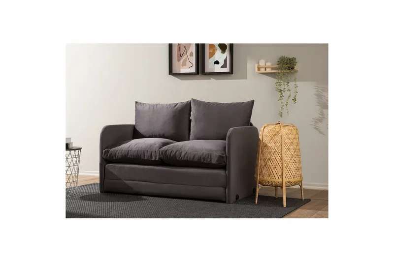 2-seters sovesofa Rubby (128 x 70 x 66 cm) Grå - Grå - Møbler - Sofaer - Sovesofaer
